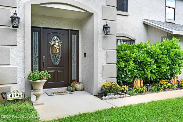 a front view of a house with an outdoor space