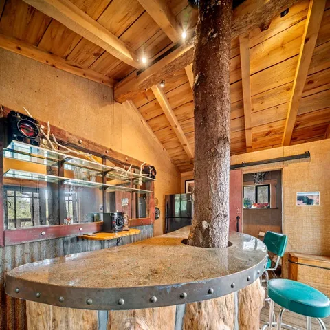 a view of a backyard of a house