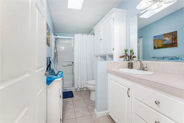 a bathroom with a sink a toilet a shower and a mirror