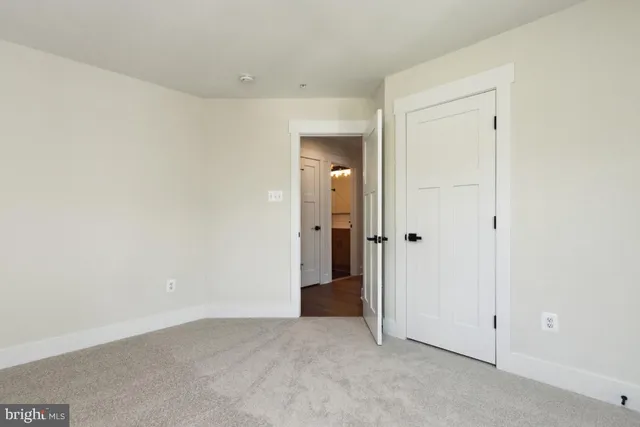 an empty room with closet