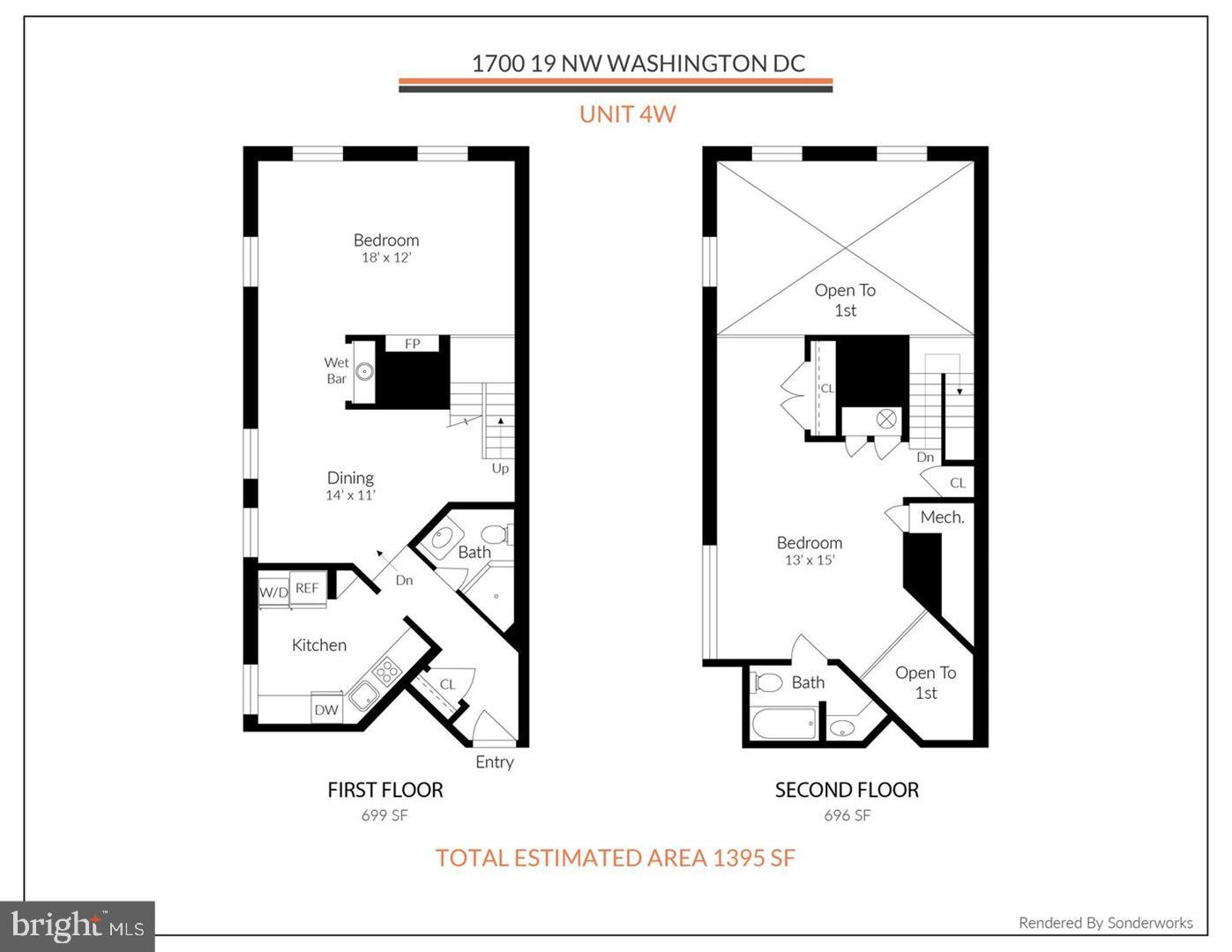 1700 19th Street Northwest, Unit 4W Washington, DC 20009 - Photo 40 of 40 Floor plan