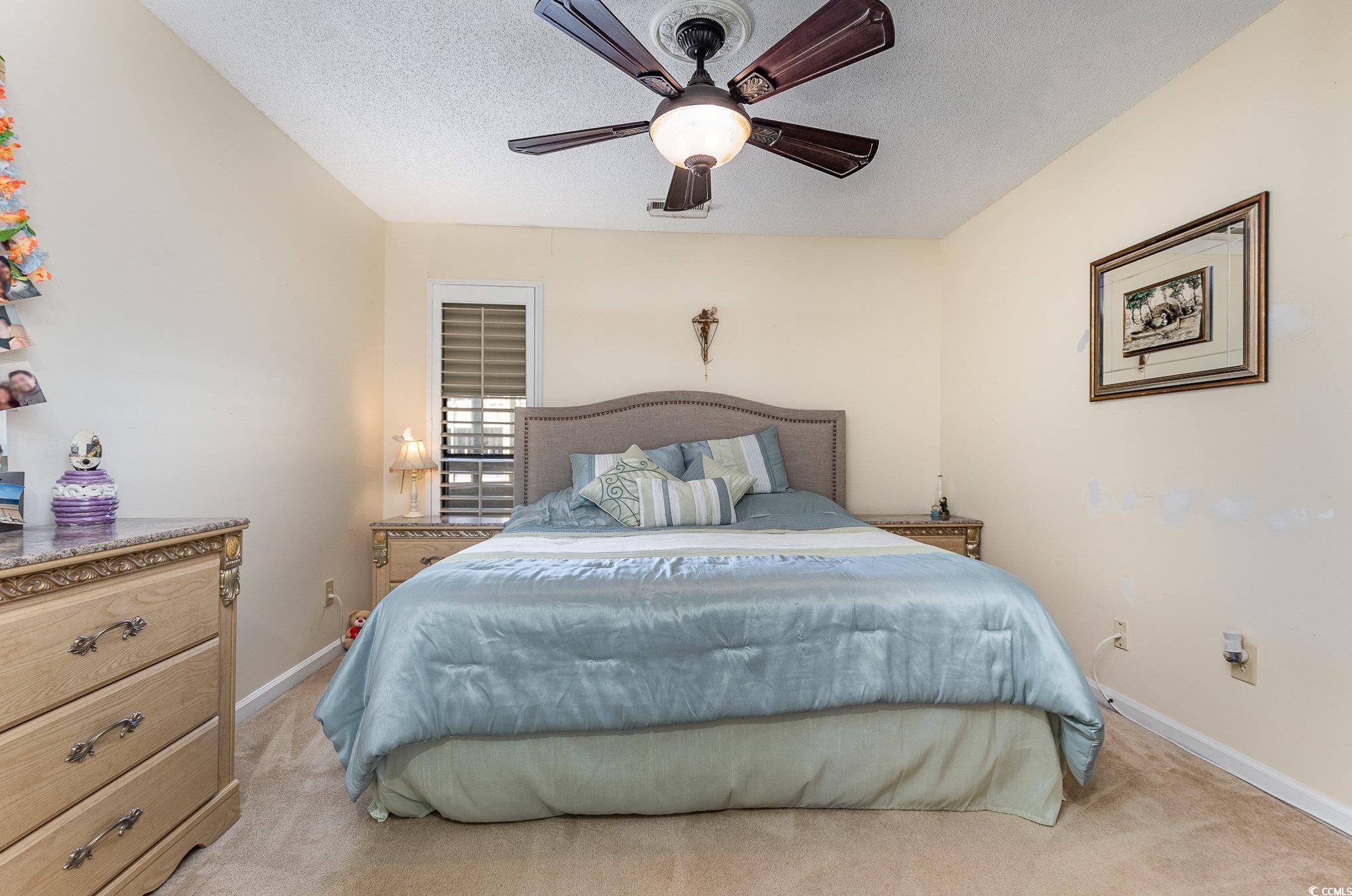 1101 Possum Trot Road, Unit B203 North Myrtle Beach, SC 29582 - Photo 17 of 37 Carpeted bedroom with a textured ceiling and ceili