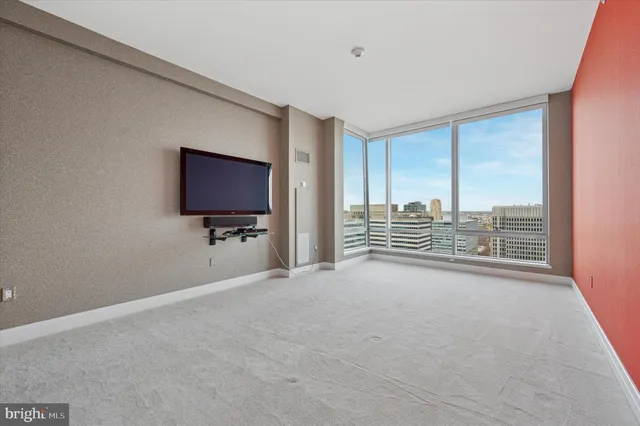 a view of a livingroom with a flat screen tv