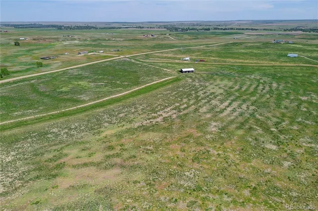 a view of a field with an ocean view