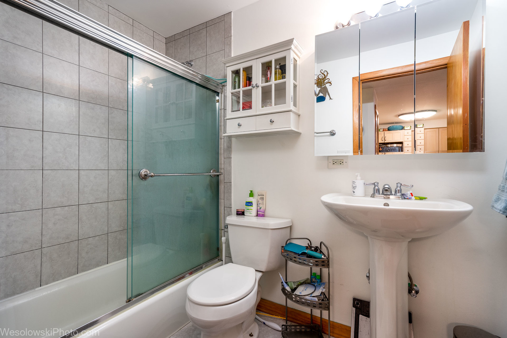 1353 Perry Street, Unit 5 Des Plaines, IL 60016 - Photo 9 of 19 a bathroom with a sink a toilet and shower