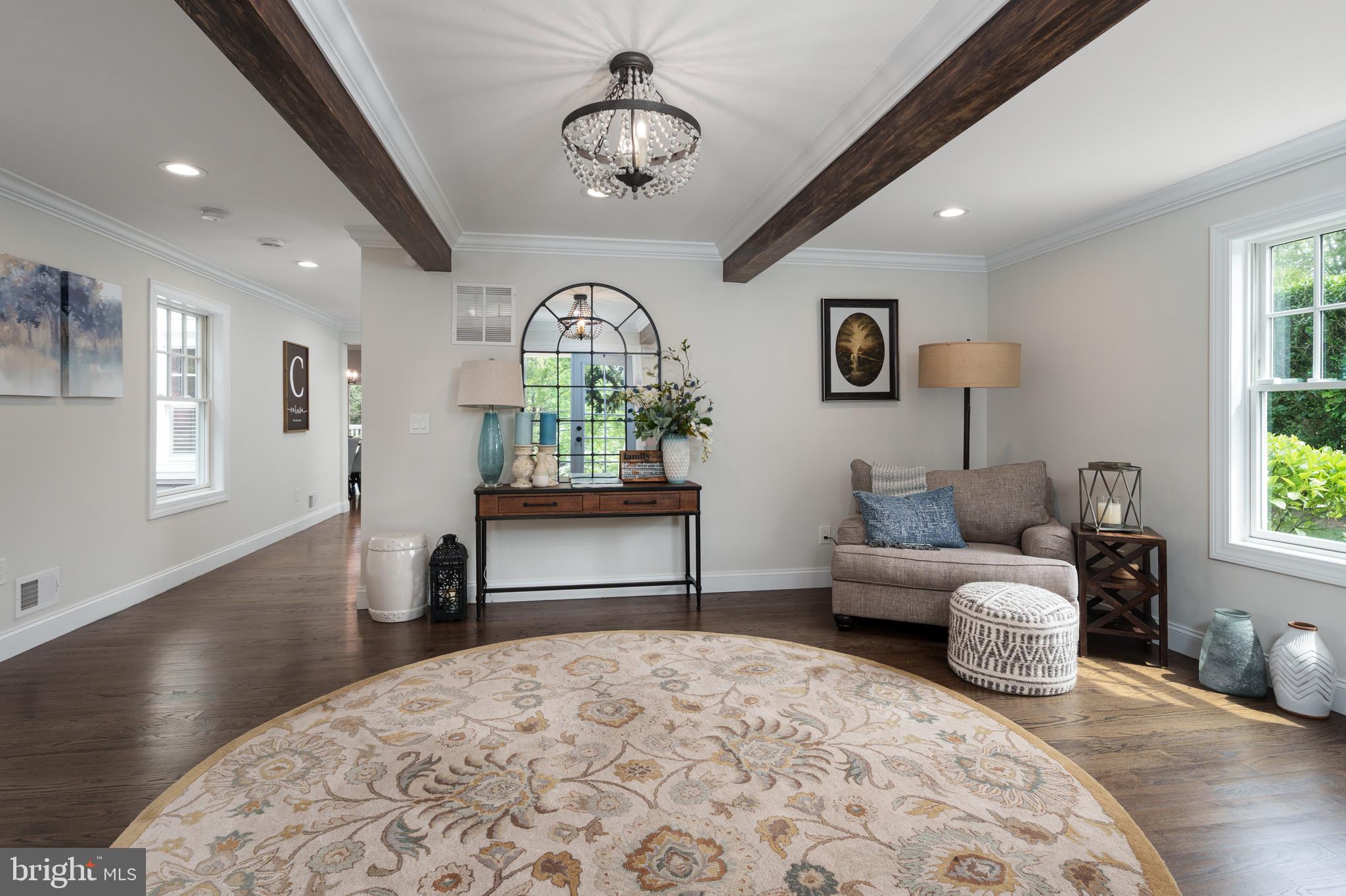 58 Haas Road Basking Ridge, NJ 07920 - Photo 8 of 53 Gracious foyer with faux painted beams