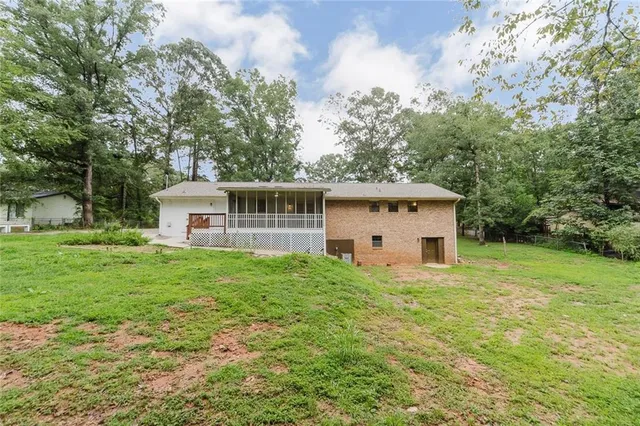 a view of a green yard