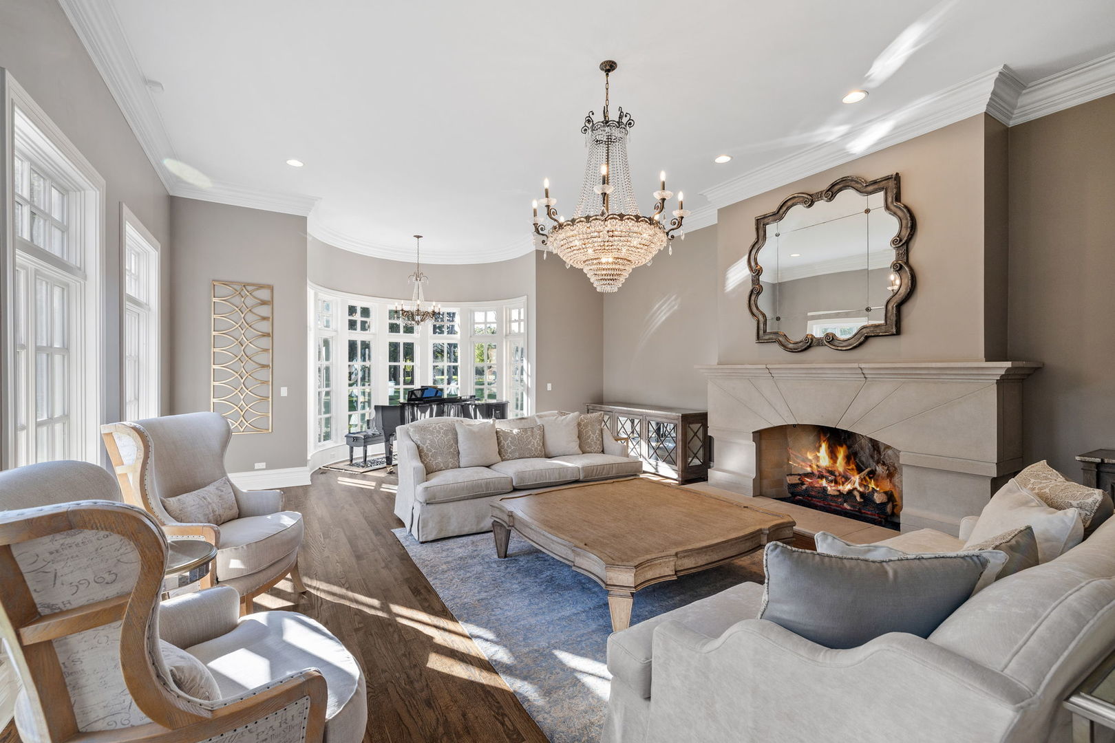 5021 Minkler Road Yorkville, IL 60560 - Photo 23 of 92 a living room with furniture and a fireplace