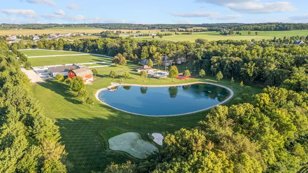 a view of a building with a patio
