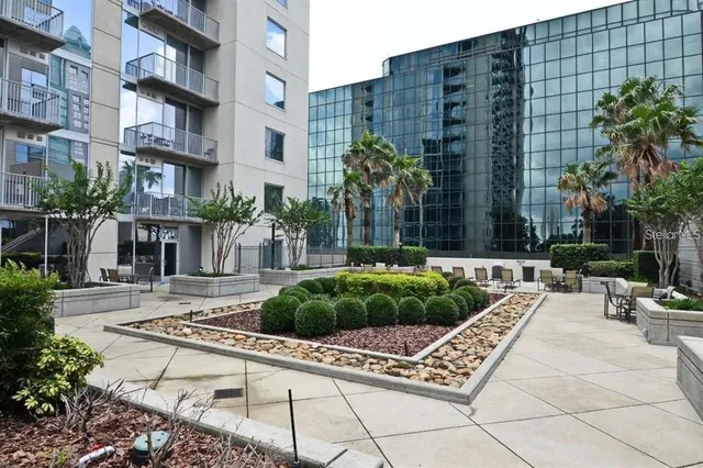 a view of outdoor space with seating area