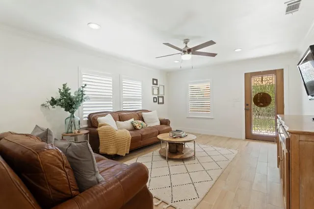 a living room with furniture