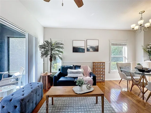 a living room with furniture