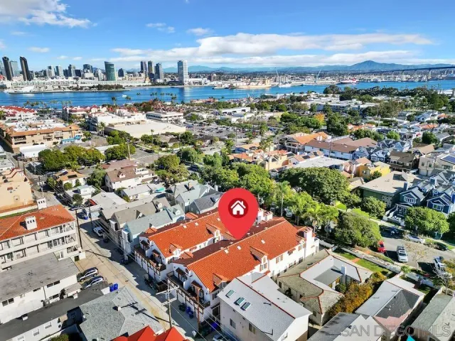 an aerial view of a city