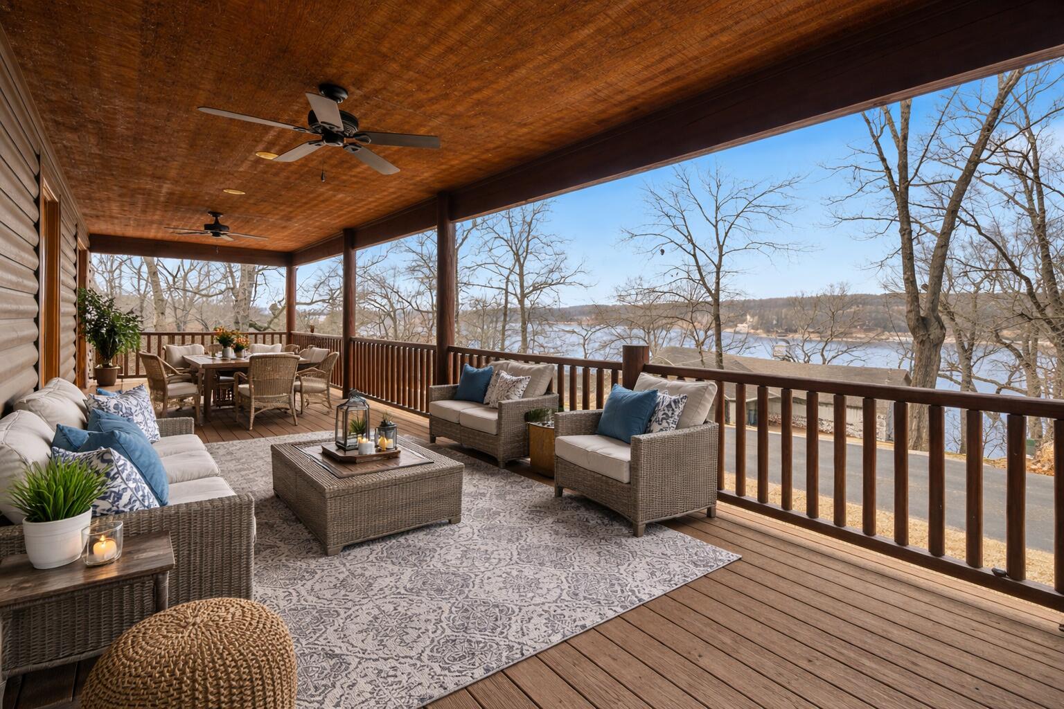 34206 Osprey Road Afton, OK 74331 - Photo 12 of 62 Upstairs lake view patio virtually staged
