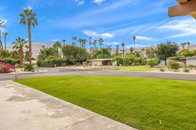 a view of an outdoor space and swimming pool
