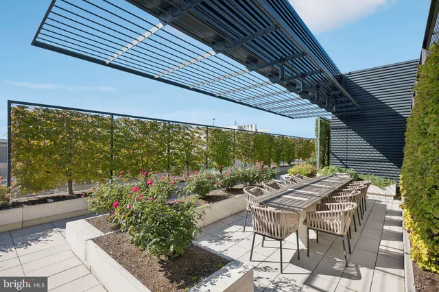 a outdoor view with a sitting space