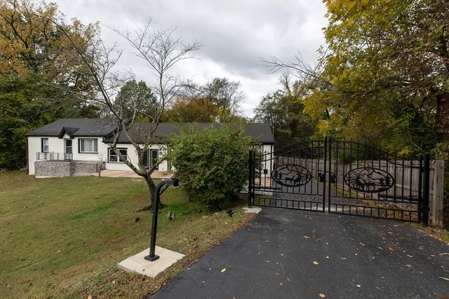 a backyard of a house with lots of green space