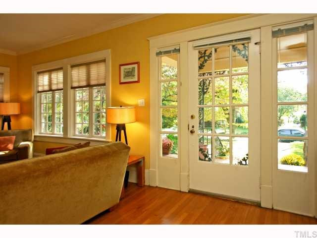 2708 Vanderbilt Avenue Raleigh, NC 27607 - Photo 3 of 12 Notice the ample Foyer with wonderful hardwood flooring, large glass front door and sidelights and heavy wood framing and trim. Throughout this rock-solidly built home you'll find the kind of craftsmanship mostly gone from todays homes...