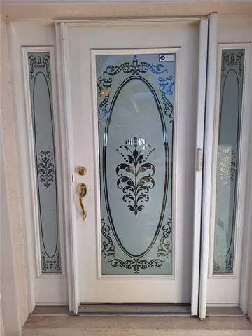 a view of a door with a glass door