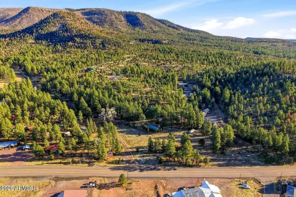 a view of a city with a mountain