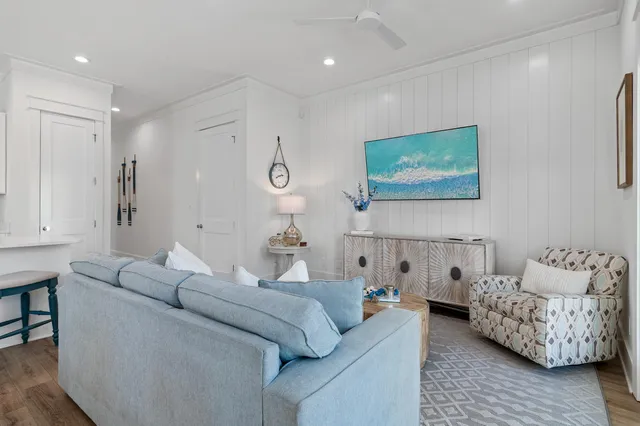 a living room with furniture and a couch