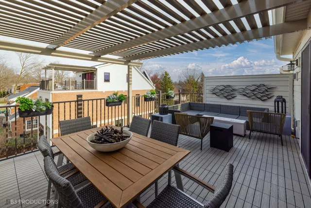 a outdoor space with furniture