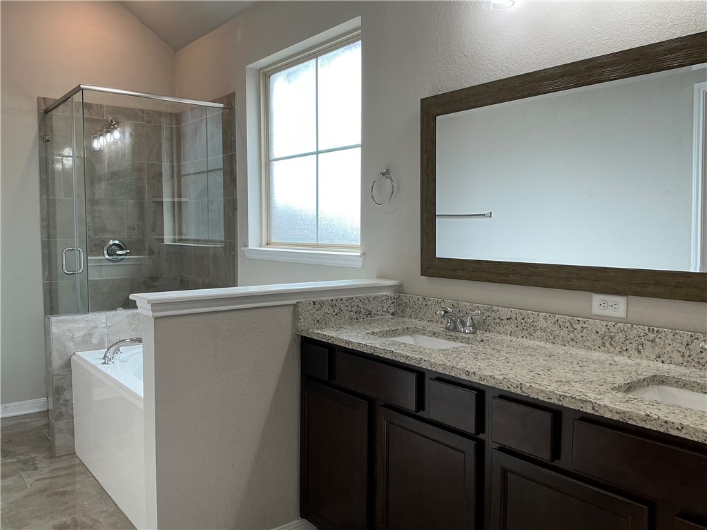 3896 Still Creek Loop College Station, TX 77845 - Photo 7 of 19 a bathroom with a sink a vanity and a mirror