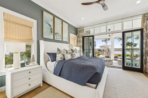 a view of a swimming pool and an ocean view