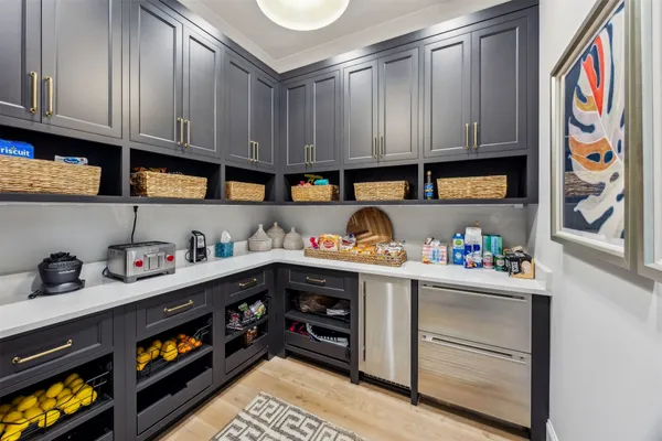 a view of entryway with wooden floor
