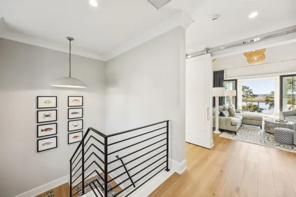 a view of a swimming pool with an outdoor seating