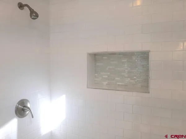 a view of staircase in a bathroom
