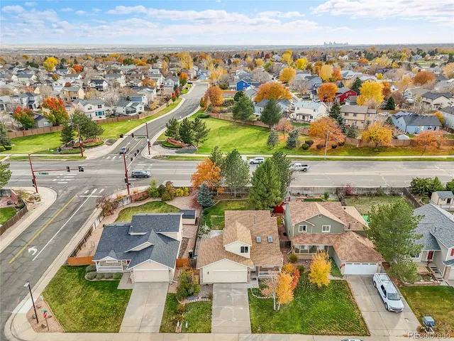 an aerial view of a city