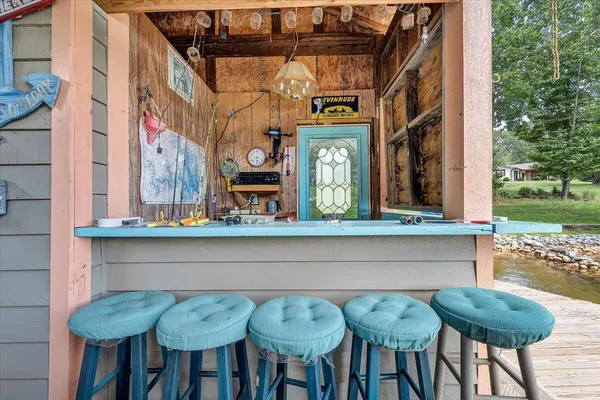 a view of a table and chairs in patio