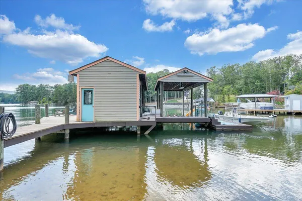 a view of a house with a lake view