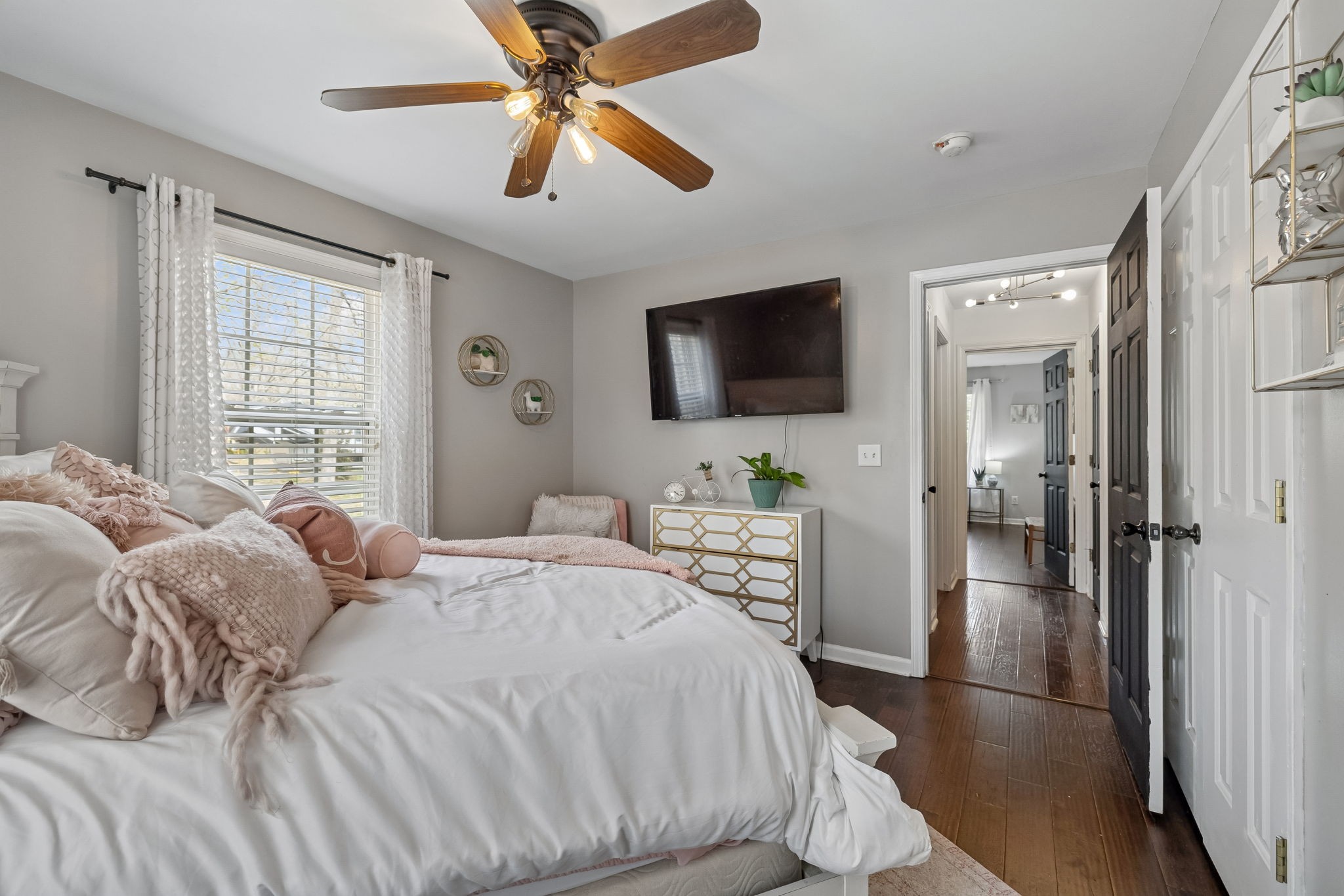 119 Christi Place Pleasant View, TN 37146 - Photo 31 of 62 a bedroom with a bed and a flat screen tv