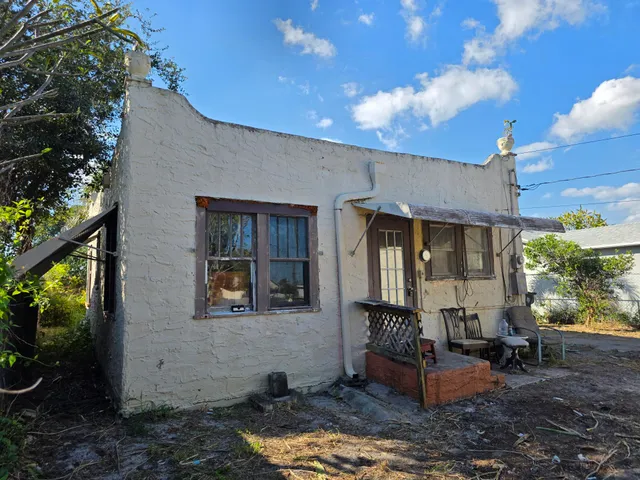 a view of a wooden door