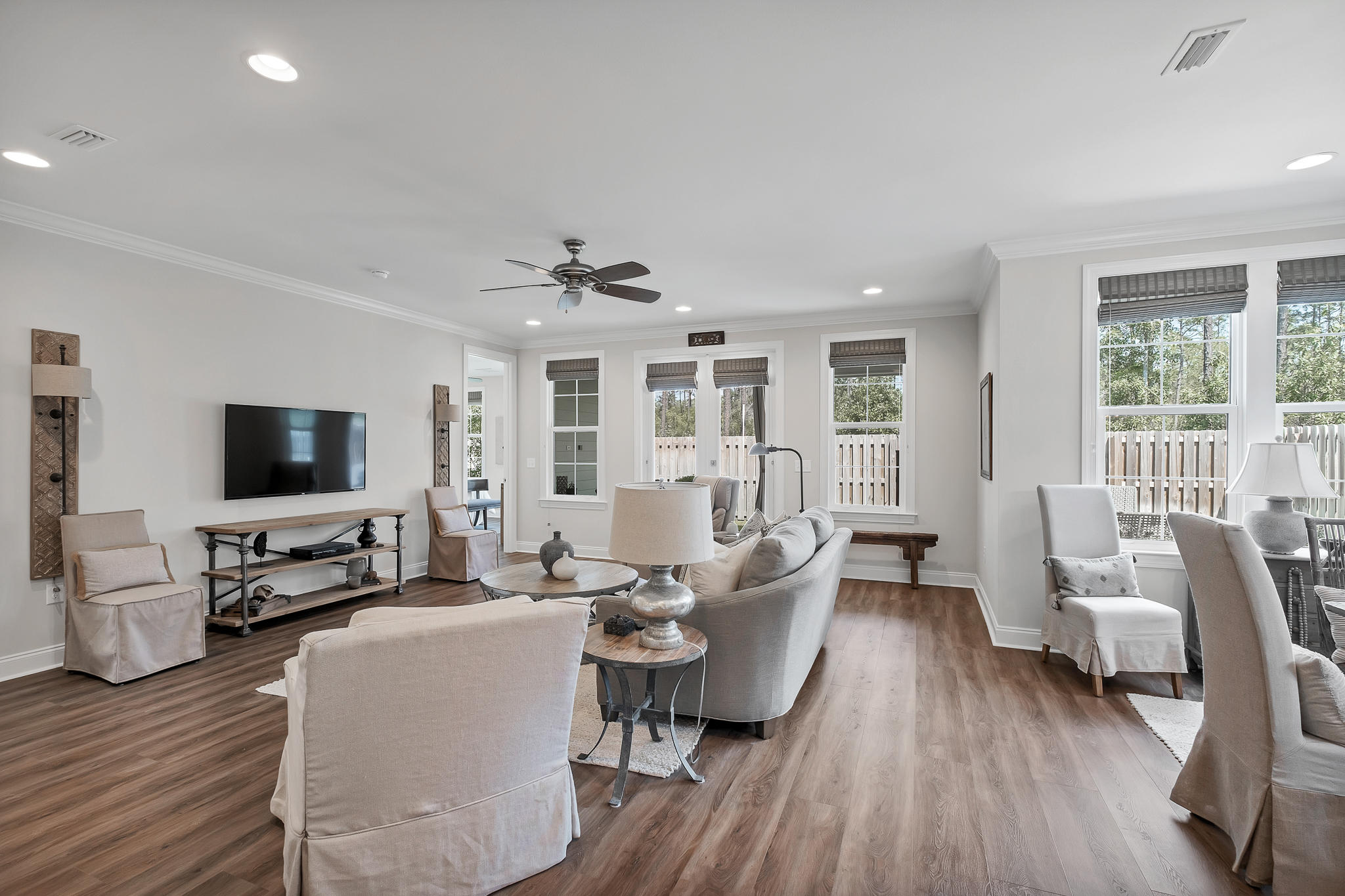 21 Windrow Way Inlet Beach Inlet Beach, FL 32461 - Photo 19 of 58 a living room with furniture flat screen tv and wooden floor