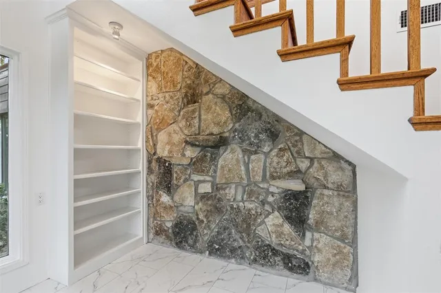 a view of wooden door