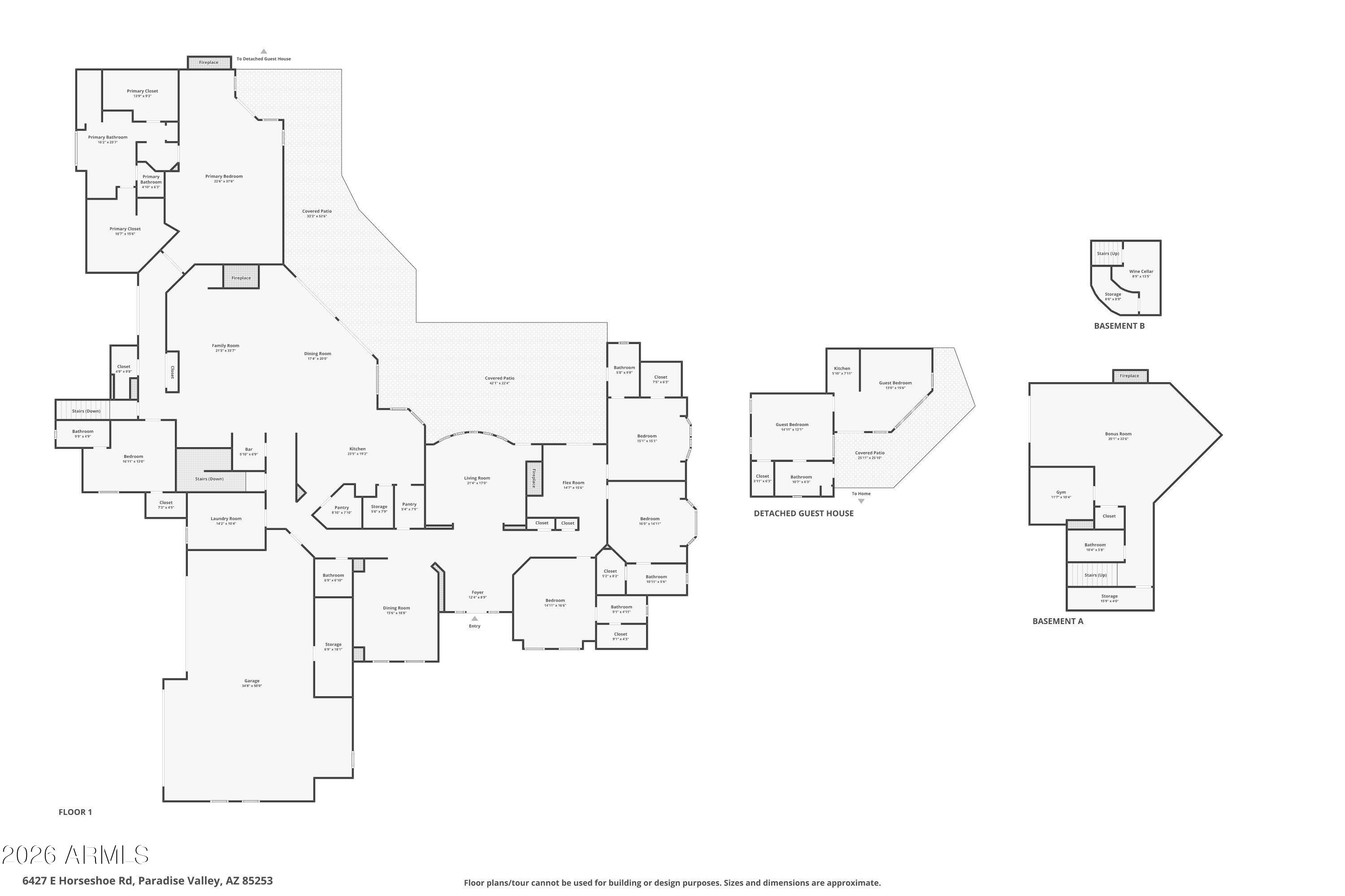 6427 East Horseshoe Road Paradise Valley, AZ 85253 - Photo 89 of 93 Floorplan - Combined
