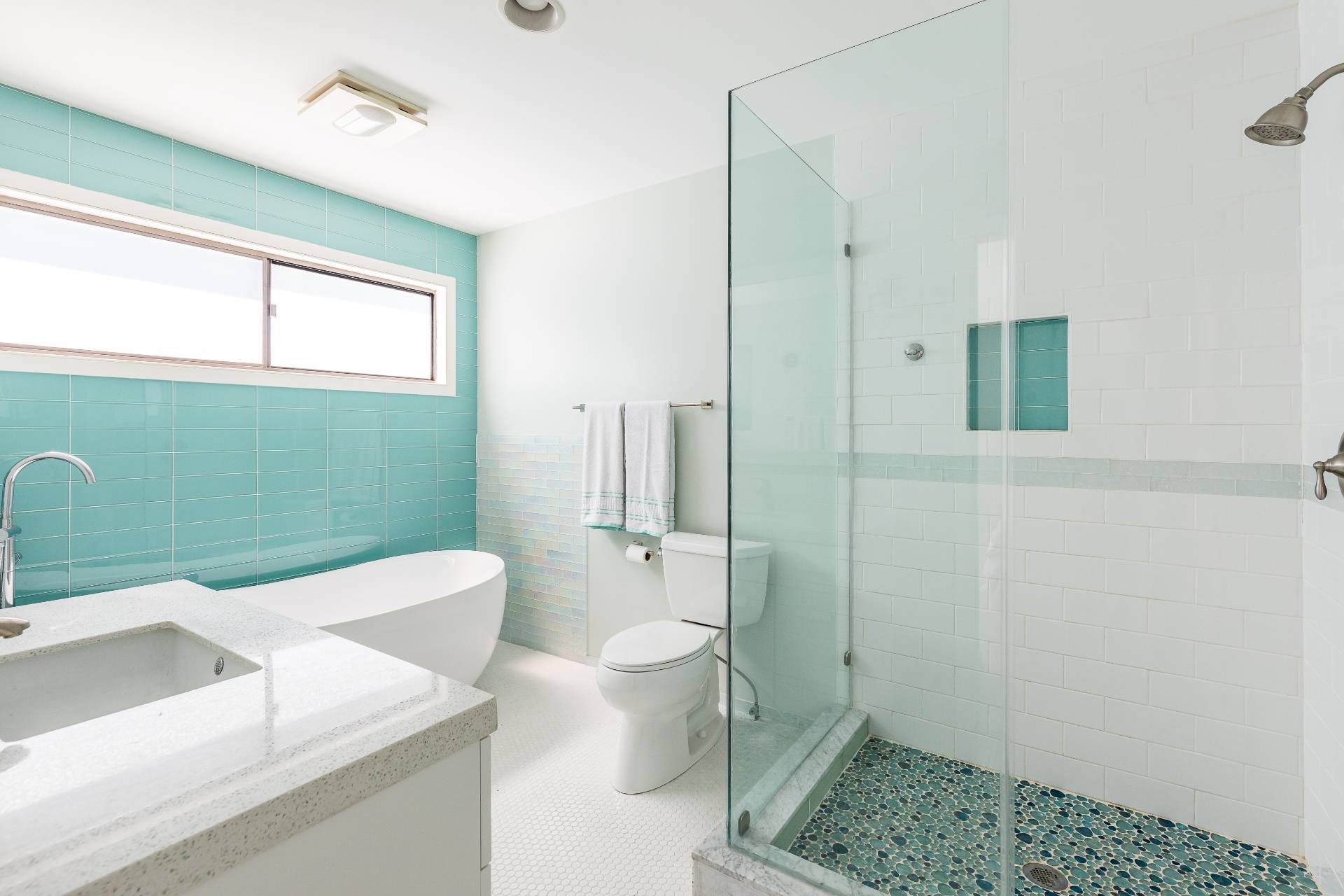 34 Rivers Road East Hampton, NY 11937 - Photo 9 of 17 a bathroom with a sink a toilet and shower