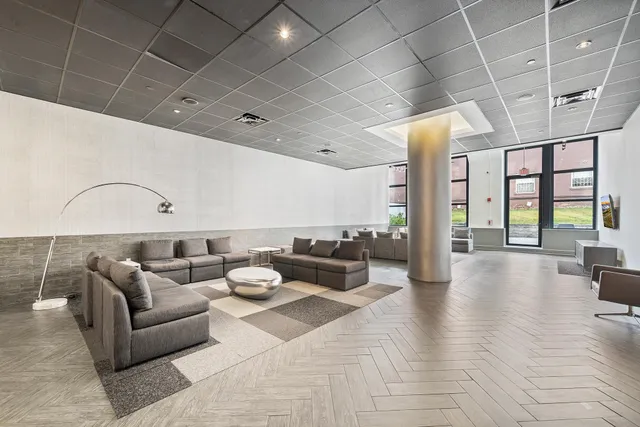 a living room with furniture