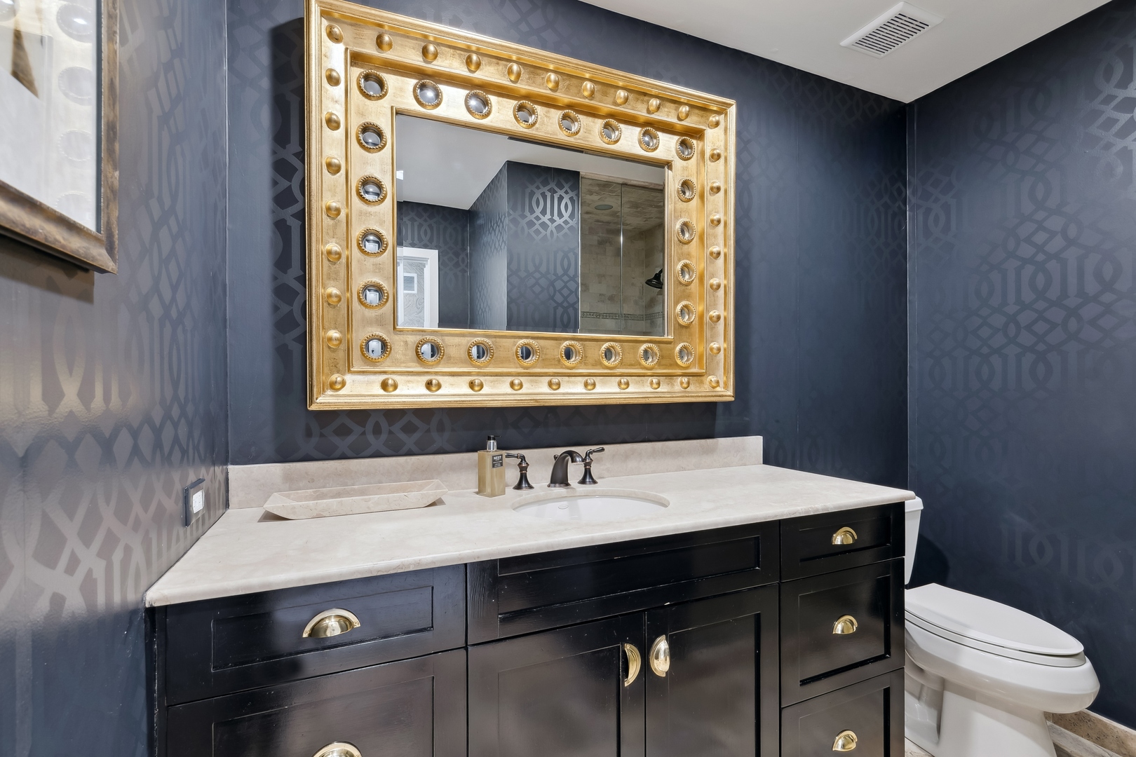 811 South Ridge Road Lake Forest, IL 60045 - Photo 21 of 47 a bathroom with a sink mirror vanity and toilet