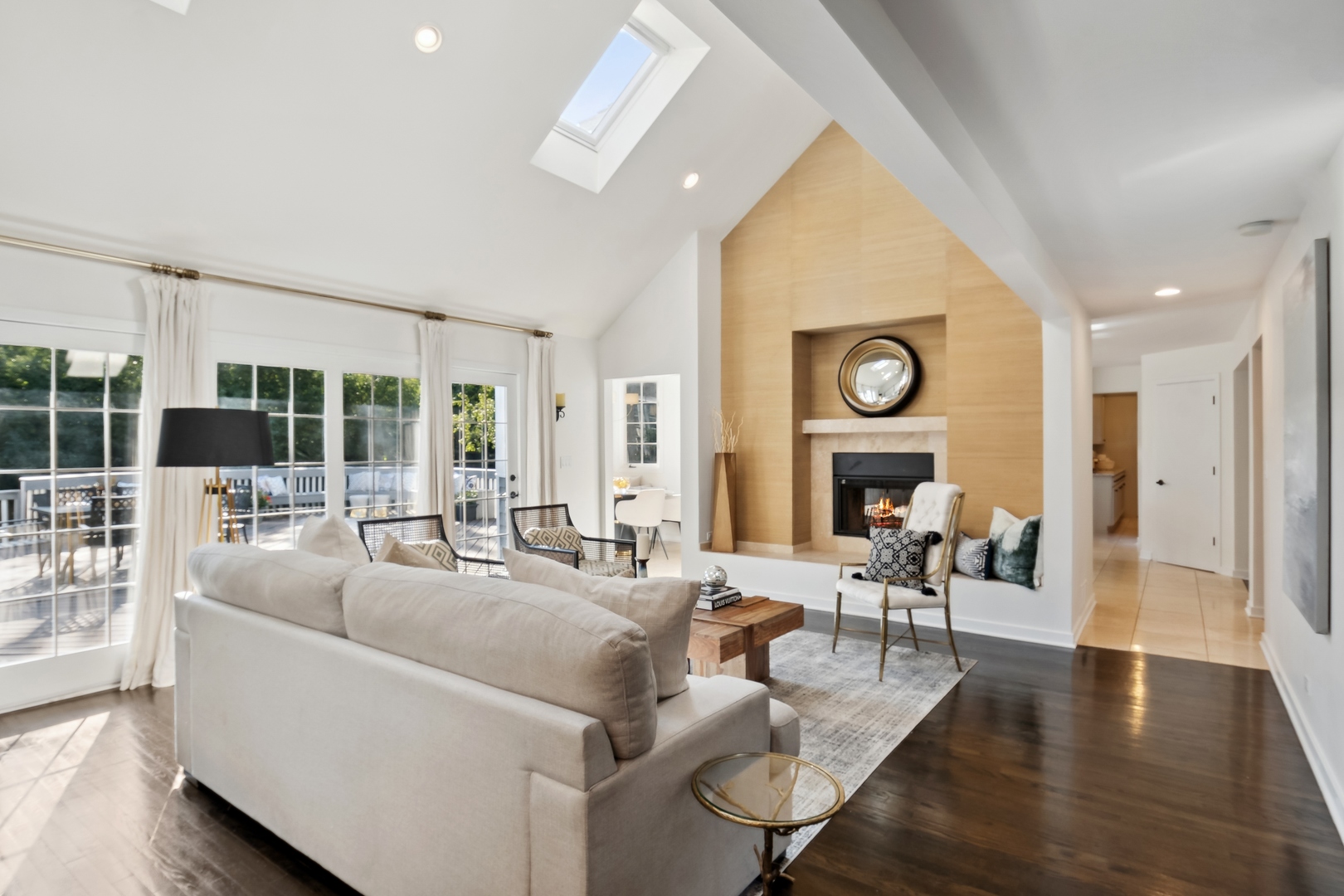 811 South Ridge Road Lake Forest, IL 60045 - Photo 6 of 47 a living room with fireplace furniture and a large window