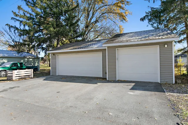 a view of backyard of a house