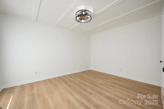 an empty room with closet