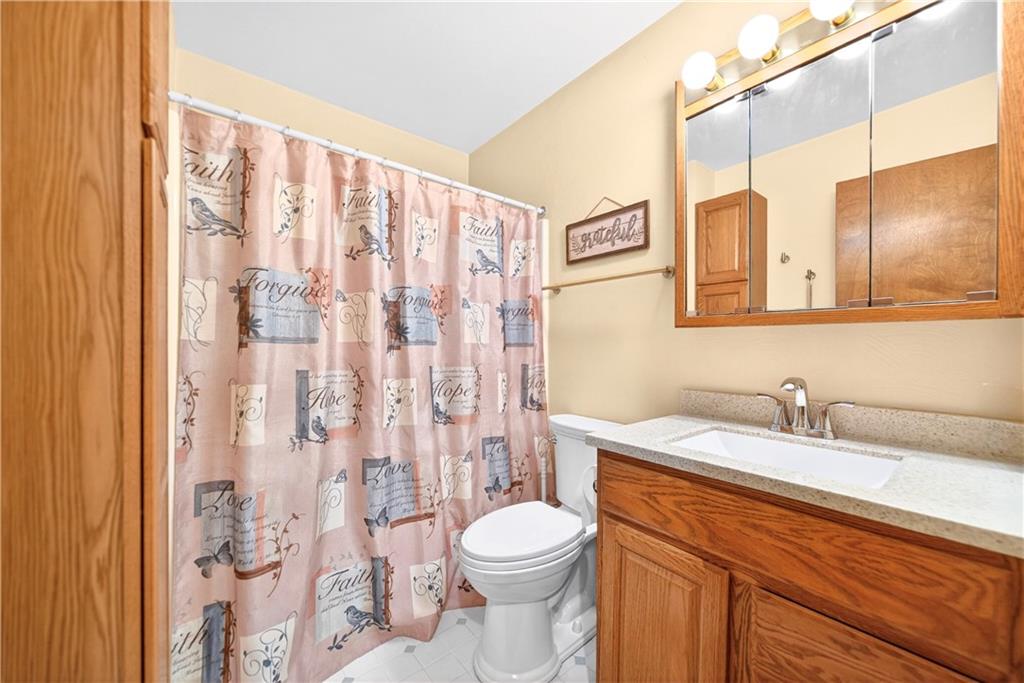 24 Sevich Alley Monongahela, PA 15063 - Photo 23 of 48 a bathroom with a granite countertop sink a toilet and a mirror