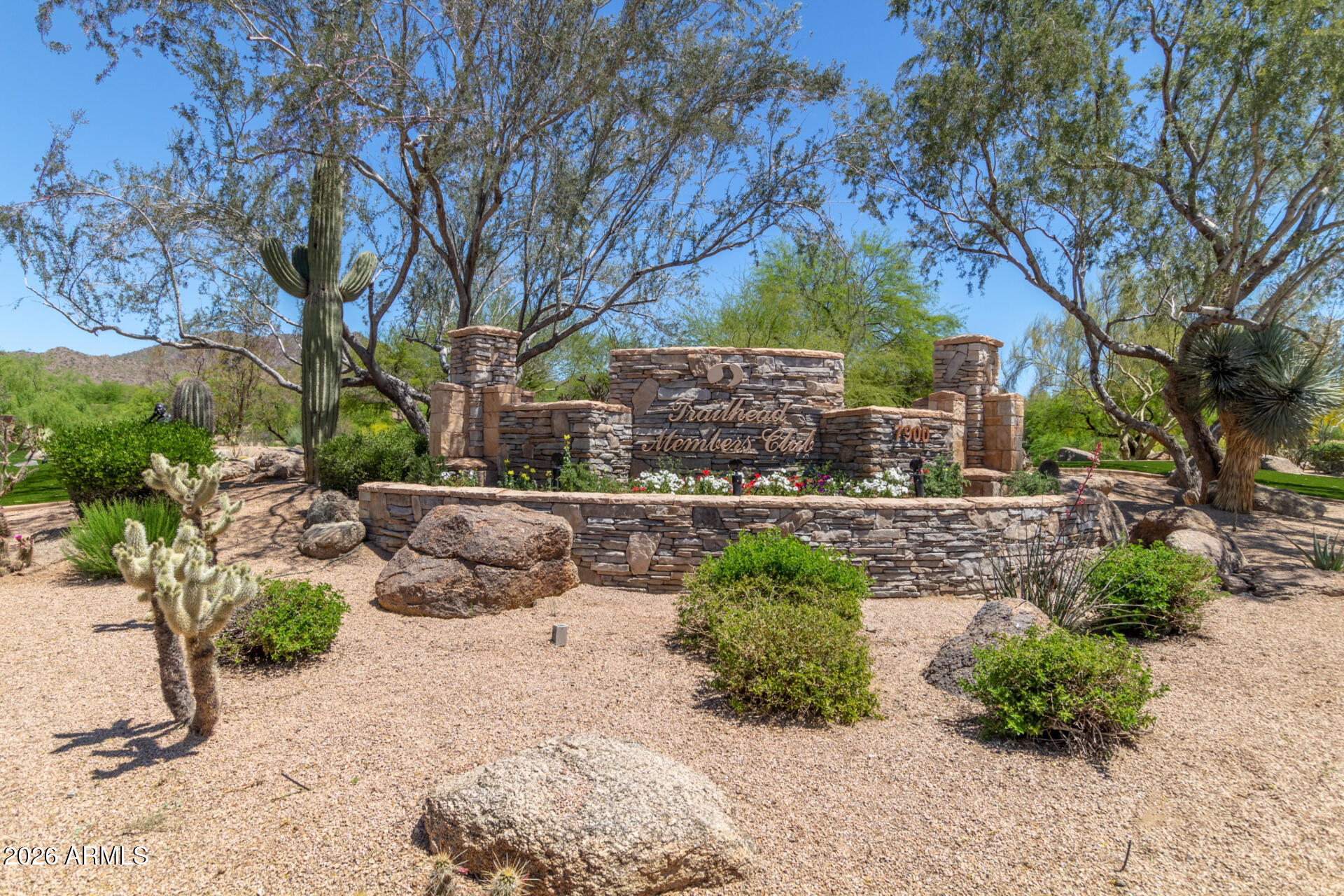 3430 North Mountain Ridge, Unit 13 Mesa, AZ 85207 - Photo 101 of 115 a view of backyard with outdoor seating and green space