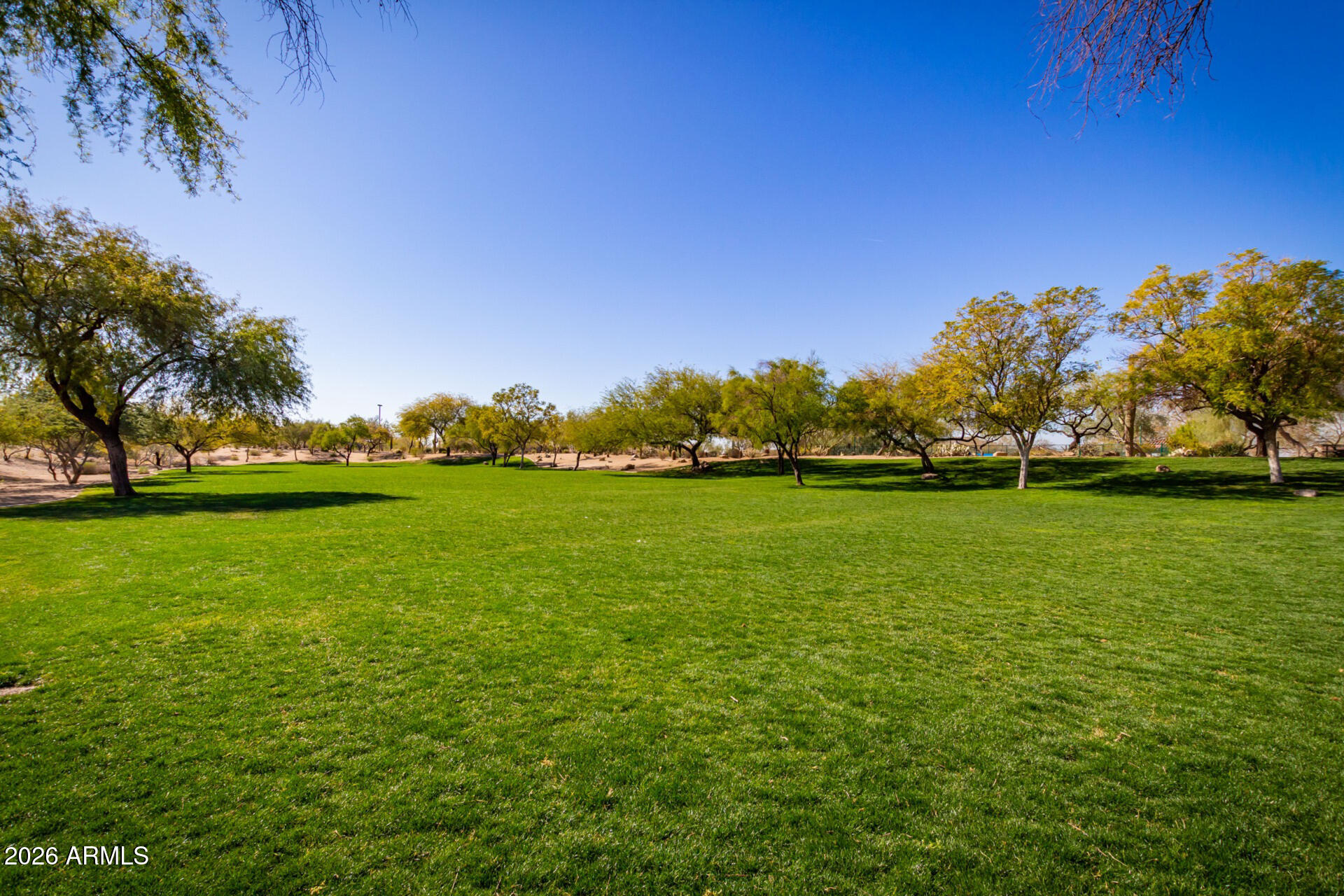 3430 North Mountain Ridge, Unit 13 Mesa, AZ 85207 - Photo 112 of 115 a view of yard with swimming pool and green space