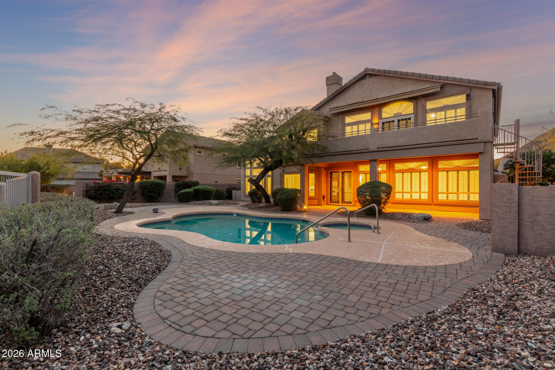 3430 North Mountain Ridge, Unit 13 Mesa, AZ 85207 - Photo 67 of 124 a view of a house with a swimming pool