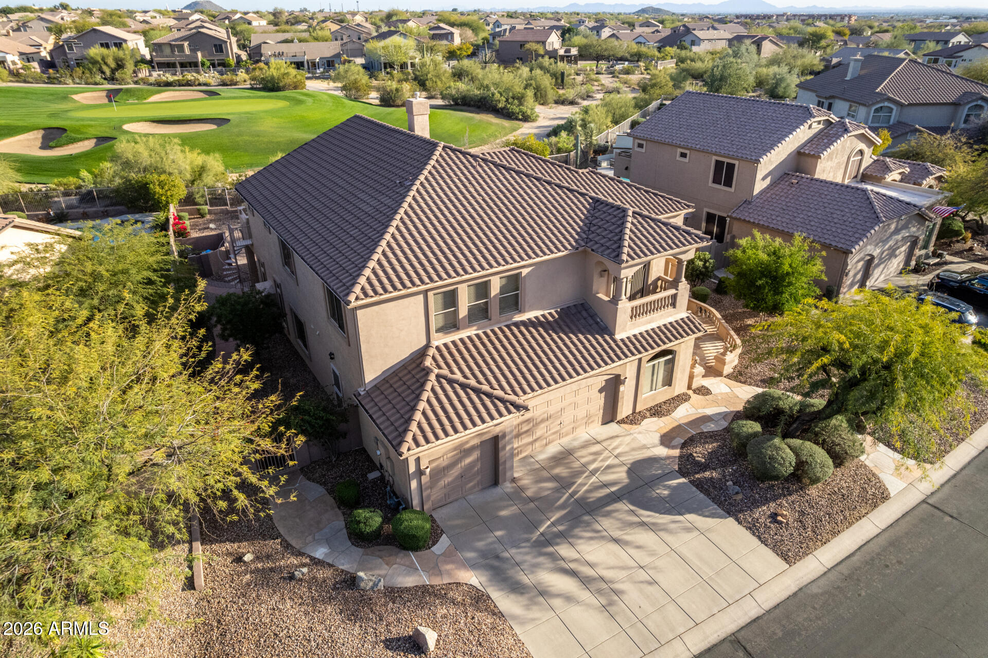 3430 North Mountain Ridge, Unit 13 Mesa, AZ 85207 - Photo 82 of 115 an aerial view of a house with a yard and lake view